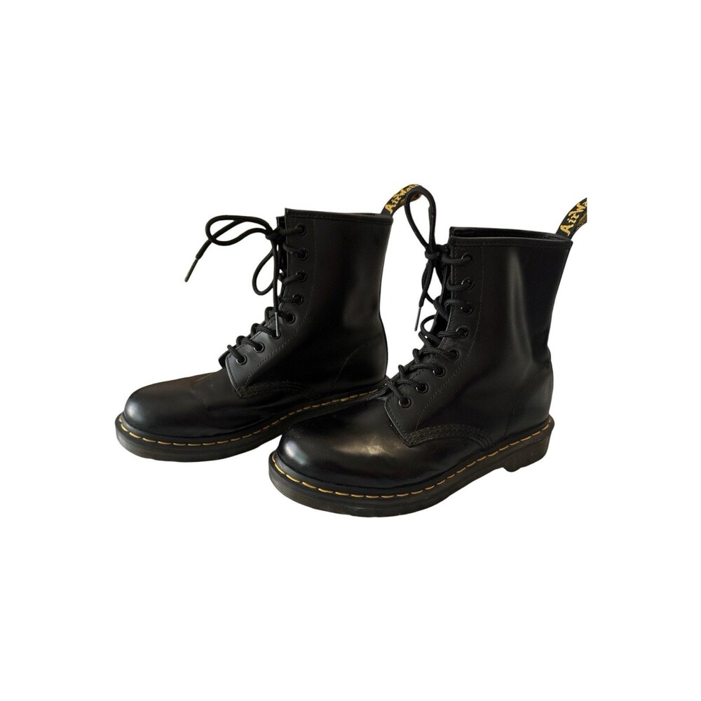Dr. Martens 1460 Black Smooth Leather Lace Up Combat Boots Women’s US 8 EU 39 - Picture 2 of 9